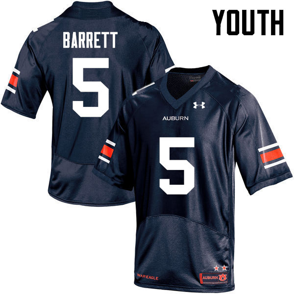 Youth Auburn Tigers #5 Devan Barrett College Football Jerseys-Navy